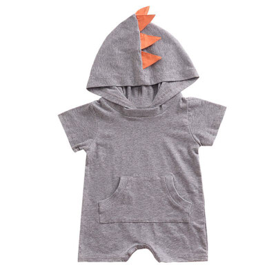 

Baby Girl Boy Romper 3D Dinosaur Costume Solid Newborn Jumpsuit Summer Cotton Romper Playsuit Clothes