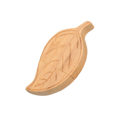 

yvonne Wooden USB Flash Drive Leaf Shaped Pen Drive 64G Memory Stick Pendrives Gift