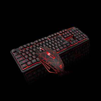 

USB Wired Gaming Keyboard&Mouse Combo Waterproof 3 Color Backlit 2000DPI for Home Office