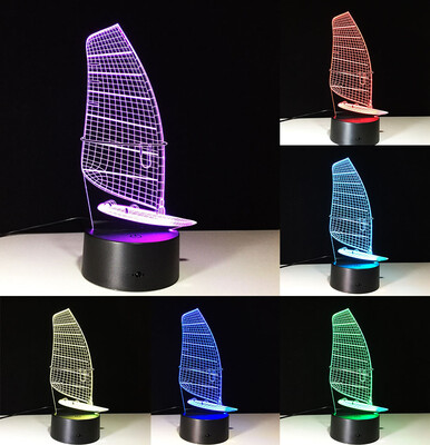 

〖Follure〗3D illusion Visual Night Light 7 Colors Change LED Desk Lamp Bedroom Home Decor