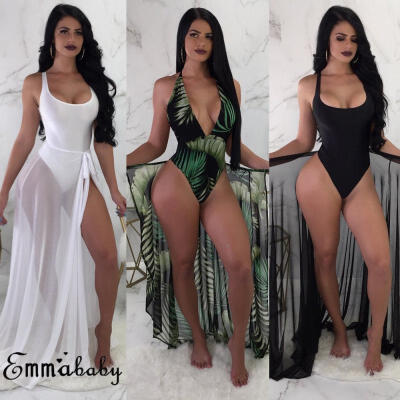 

Womens One Piece Beachwear Bikini Mesh Cover Up Pareo Swimsuit Sexy Wrap Sarong