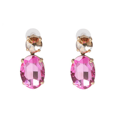 

2019 High Quality Crystal Round Water Drop Ceometric Dangle Earrings Rhinestone Earrings Fashion Wedding Jewelry women Brincos