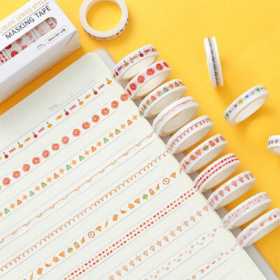 

10 Rolls Washi Tape Set Decorative Masking Tapes Sticky Paper Tape for Bullet Journals DIY Scrapbooking Crafts Gift Wrapping