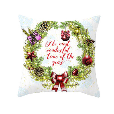 

Tailored Christmas Pillow Case Glitter Polyester Sofa Throw Cushion Cover Home Decor