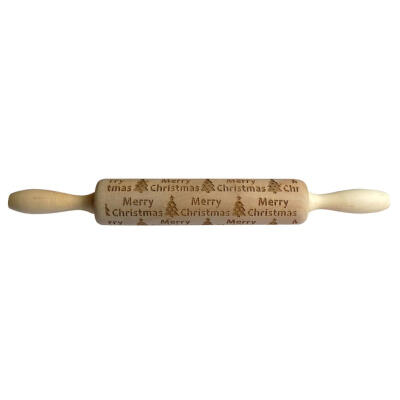 

Christmas Embossing Rolling Pin Cookies Biscuit Dough Engraved Roller Stick