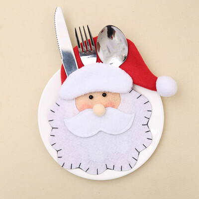 

Santa Claus Cutlery Holder Bags Fork Spoon Pockets Decor