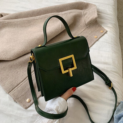 

French small bag female new wave fashion shoulder bag foreign gas portable Messenger bag lock bag tide