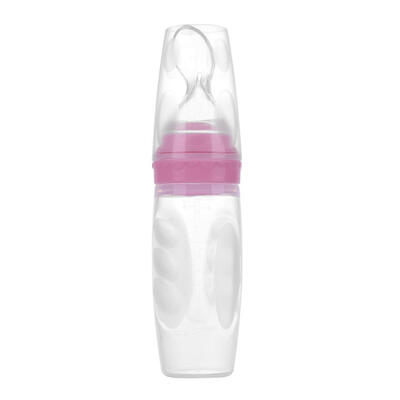 

Silicone Soft Spoon Feeding Bottle with Cover for Baby Children Flatware