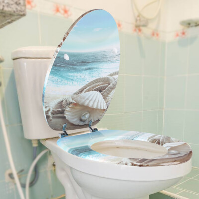 

MDF Round Toilet Seat Lid with Adjustable Hinge Home Bathroom Use Decor Toilet Seat Soft Toilet Seat