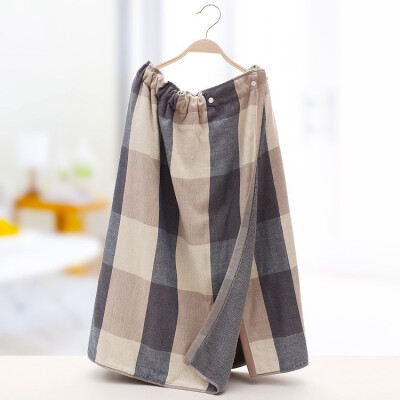 

Plaid Women Cotton Bath Towel Super Absorbent Bath Gown Bath Robe Bathrobe Body Spa Bath Wrap Towel