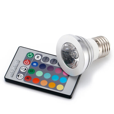 

110V - 220V GU10E27 RGB LED lamp 5W With 24 Keys Remote Controller Bulb Spotlight Night Light