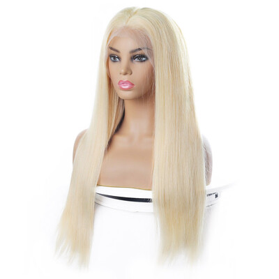 

Brazilian Straight Human Hair Wigs Blonde Color 613 Human Hair Lace Front Wigs Peruvian Hair