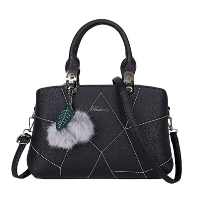 

Tailored Women Hair Ball Splicing Package Crack Wild Handbag Messenger Shoulder Bag