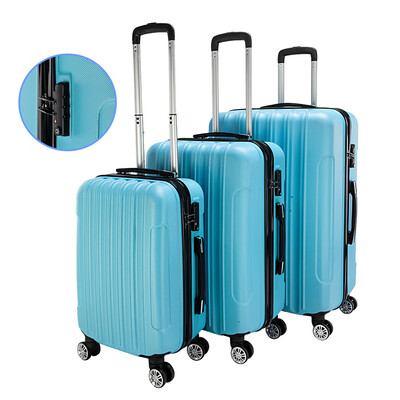 

3 PCS Luggage Travel Set Bag ABS Trolley Hard Shell Suitcase wTSA lock