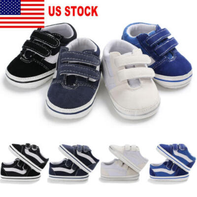 

US Stock New Low Top Toddler Baby Boy Girl Canvas Shoes Walking Comfort 4 Colors