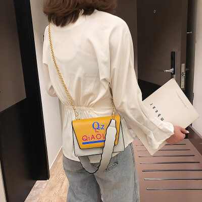 

Qiao Bani 2019 new Korean chic fashion contrast color flip bills shoulder diagonal tide handbags factory direct sales