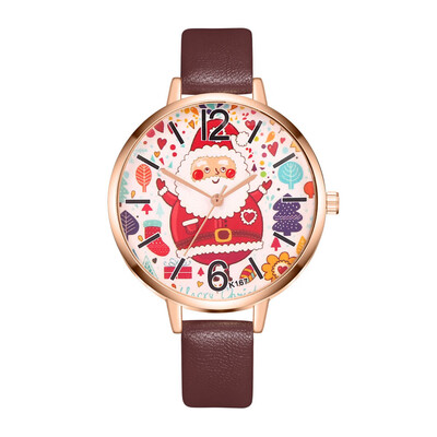 

Christmas Gift Dropshipping Woman Watch Pattern Leather Band Quartz Wristwatches Creative Ladies Dress Watches Reloj Mujer &Ff