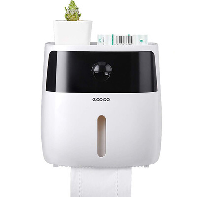 

ecoco Wall-Mounted Bathroom Tissue Dispenser Tissue Box for Multifold Paper Towels Tissue Storage Box with Drawer