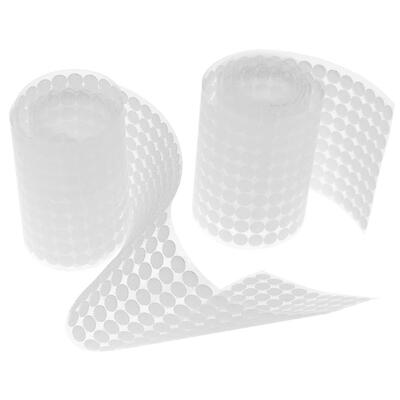 

500 Pairs Double-sided Adhesive Fastener Tape Hooks Loops Disks White