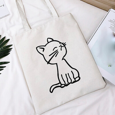 

Tailored Female Shopping Bag Cartoon Shoulder Bag Student Out Large Capacity Canvas Bag