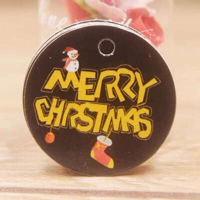 

100pcs\set Cute Circle Shape Kraft Christmas Paper Gift Hang Tag For Christmas Favors\Baby Toy Display Package\Label Tag