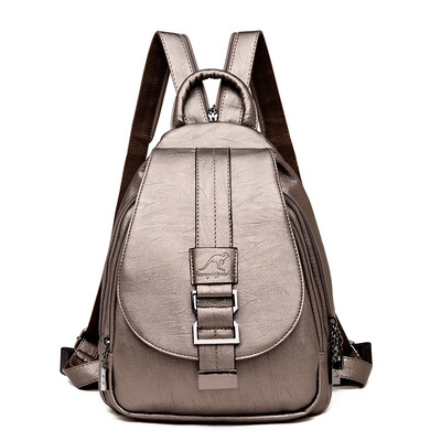 

2018 Women Leather Backpacks Vintage Female Shoulder Bag Sac a Dos Travel Ladies Bagpack Mochilas School Bags For Girls Preppy