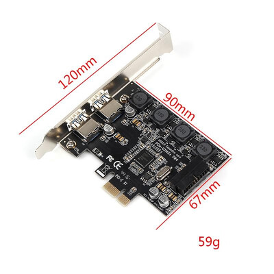 

PCI-E to Dual USB30 Ports Expansion Card PCI Express Adapter NEC D720201 Main Control Chip For Desktop PC with 19 PIN