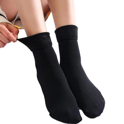 

Autumn Winter Warm Thick Solid Color Women Elastic Breathable Middle Tube Socks