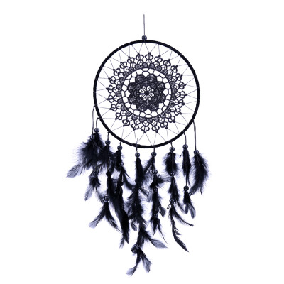 

Black Feather Lace Dream Catcher Feather Bead Hanging Decoration Ornament