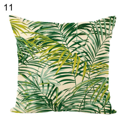 

Green Leaves Soft Linen Throw Pillow Case Cushion Cover Sofa Bed Car Home Decor