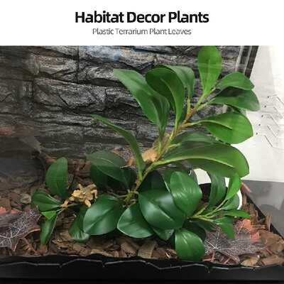 

Habitat Decor Plants Plastic Terrarium Plant Leaves Branches Simulated Plant for Lizard Frog Spider Snake Reptiles Pets