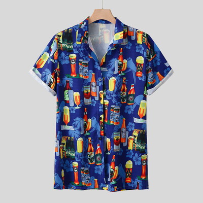 

Toponeto Stylish Mens Beer Festival Printed Hot Style Shirt With Short Sleeves