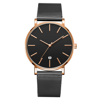 

〖Follure〗Fashion Simple Simple Casual Calendar Business Net With Strap Mens Watch