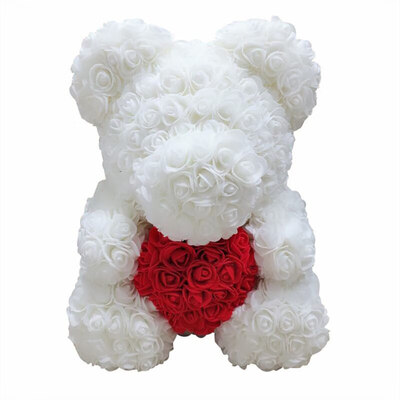

Love Heart Foam Rose Flower Lovely Bear Valentine\s Day Birthday Romantic Gift