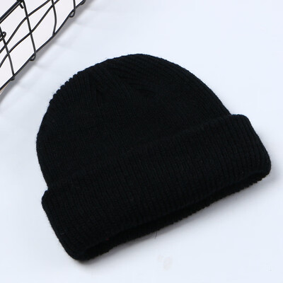 

A new type of knitted cap with rolled edges&100 sets of landlordscaps in autumn&winter Geometric embroidered wool caps