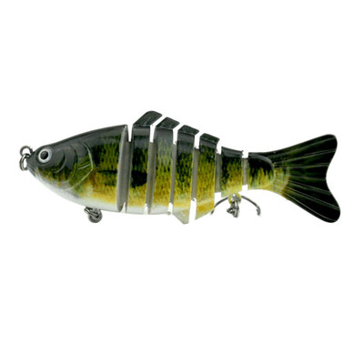 

New Hot 10CM 3D Artificial Bait False Multi Joint Fish Shape Eco-friendly Plastic Fishing Lure With 2 Treble Hooks