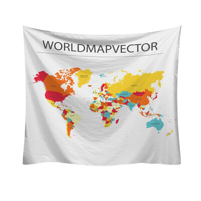 

Toponeto Fashion Tapestry Colorful World Map Style Decorative Tapestry Home Decor