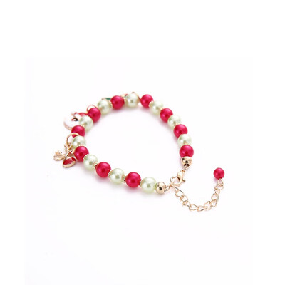 

Women Girls Round Beads Christmas Bracelets Jewelry Santa Claus Home Ornaments Gift Xmas Decor