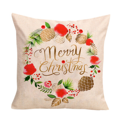 

〖Follure〗Happy Christmas Cushion Cover Square Pillow Case Home Decor