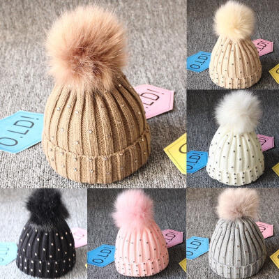 

Newborn Kids Baby Boys Girls Pom Hat Winter Warm Crochet Knit Bobble Beanie Cap