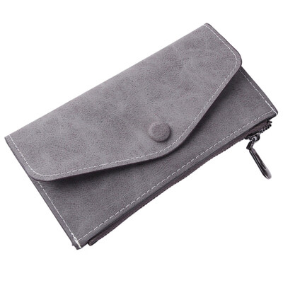 

Womens Girls Trendy Slim Matte Faux Leather Simple Long Envelope Wallet Party