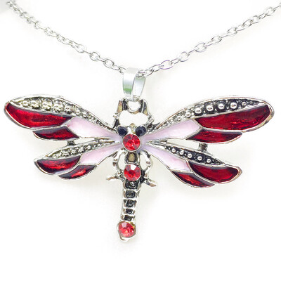 

Retro Animal Jewelry Necklace Pendant Dragonfly Crystal Sweater Chain Fashion