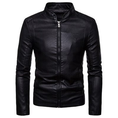 

Gobestart Fashion Men Autumn Winter Warm Casual Leather Zipper Long Sleeve Jacket Coat Top