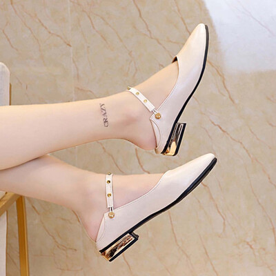 

Rose Women Ladies Slip On Pointed Toe Rivet Casual Loafers Slippers Singles Shoes