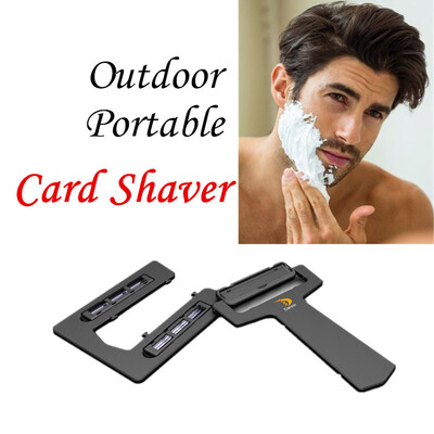 

〖Follure〗Card Shaver Pocket Razor Outdoor With Mirror Blades Safety Shaving Camping