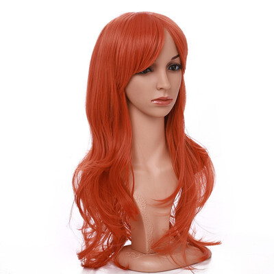 

Long Full Wig with Bangs Ombre Natural Wave Heat Resistant Synthetic Wig Dyeing Color Curly Wavy Cosplay Wigs Costume Dress