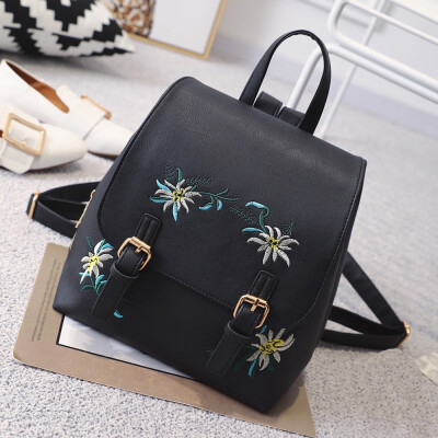 

Tailored Ethnic Style Fashion Causel Flower Color Embroidery Female Backpack Packet Bag