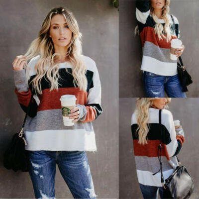 

Women Knitted Long Sleeve Jumper Sweater Warm Casual Tops Fashion Pullover Coat