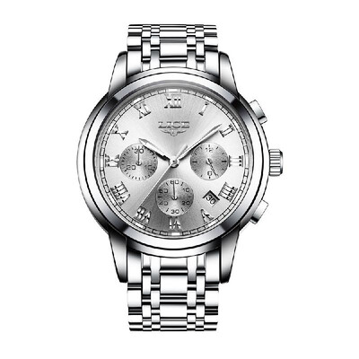 

LIGE 9810 Men Watch Quartz Business Simple Wristwatch Calendar Date Hour Minute Second Display Timer 3ATM Waterproof Fashion Casua