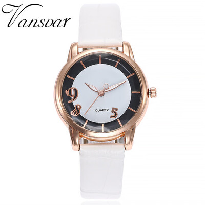

Vansvar Womens Clock Quartz Leather watch New Fashion Ladies Wristwatches Analog Quartz Watch relogio feminino reloj mujer 533
